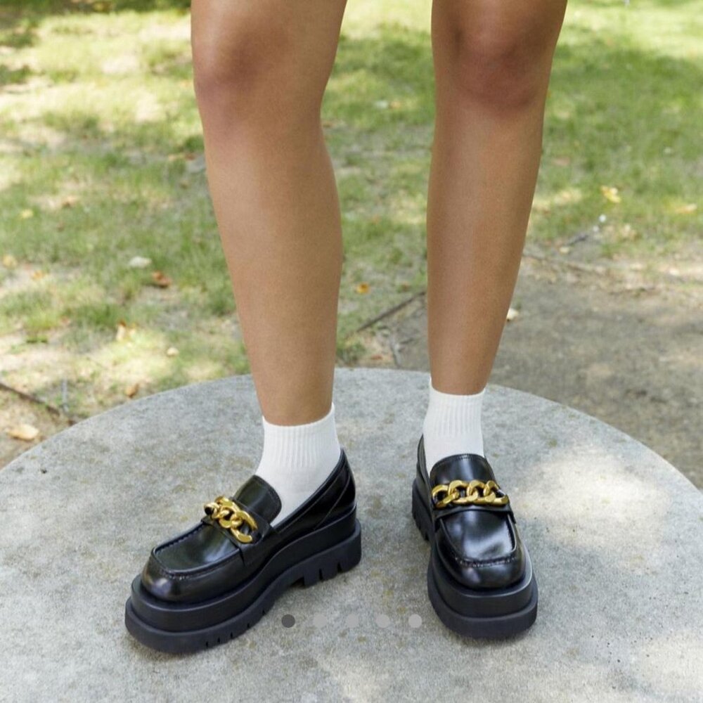 Chain-topped Jeffrey Campbell loafers